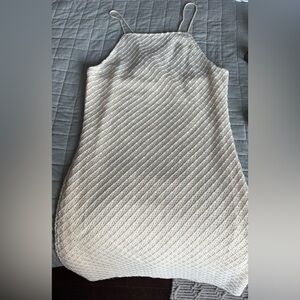 Suzy Shier Cream Strapless Knit Dress